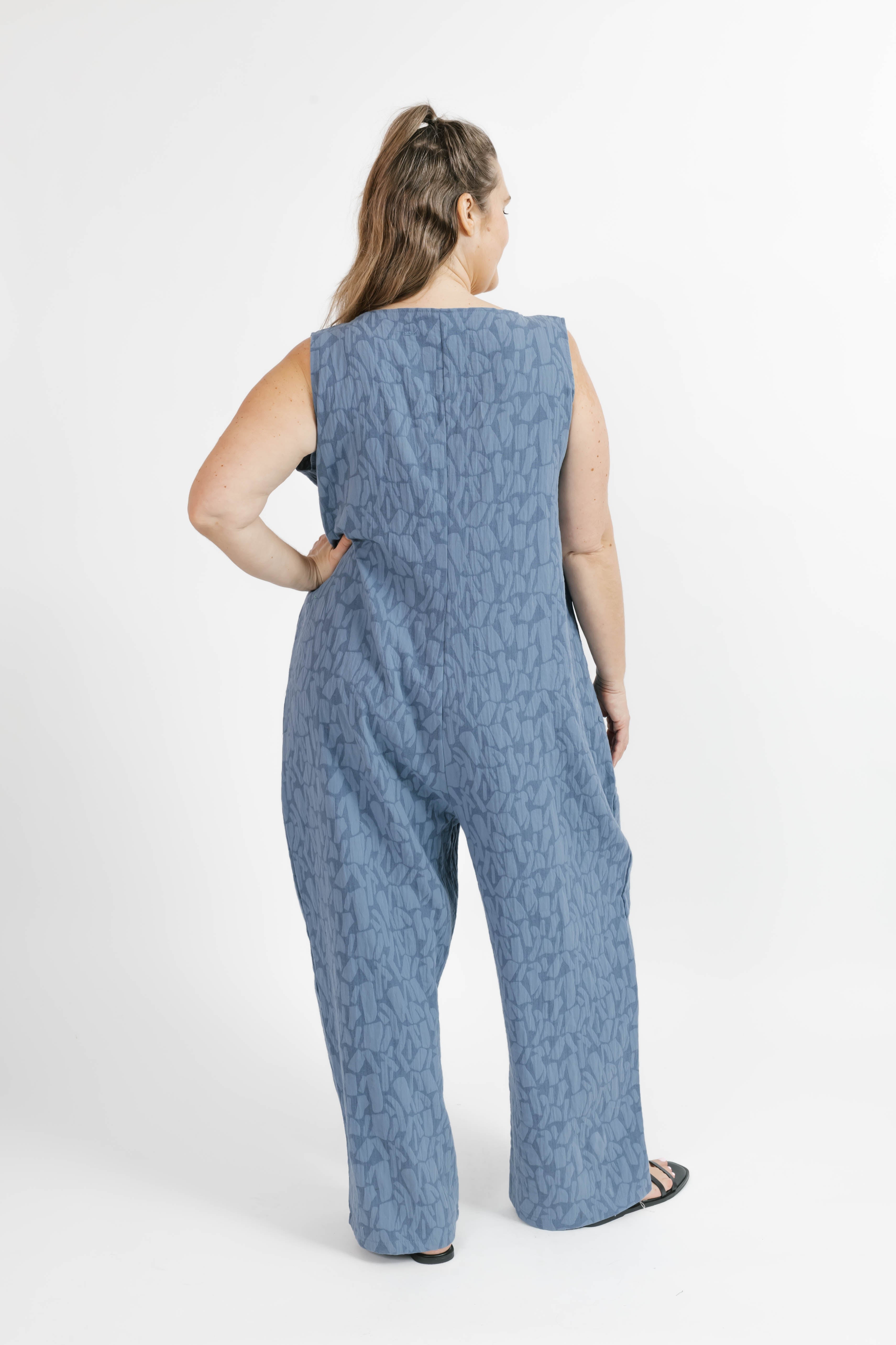 Wesley Romper in Steel Blue