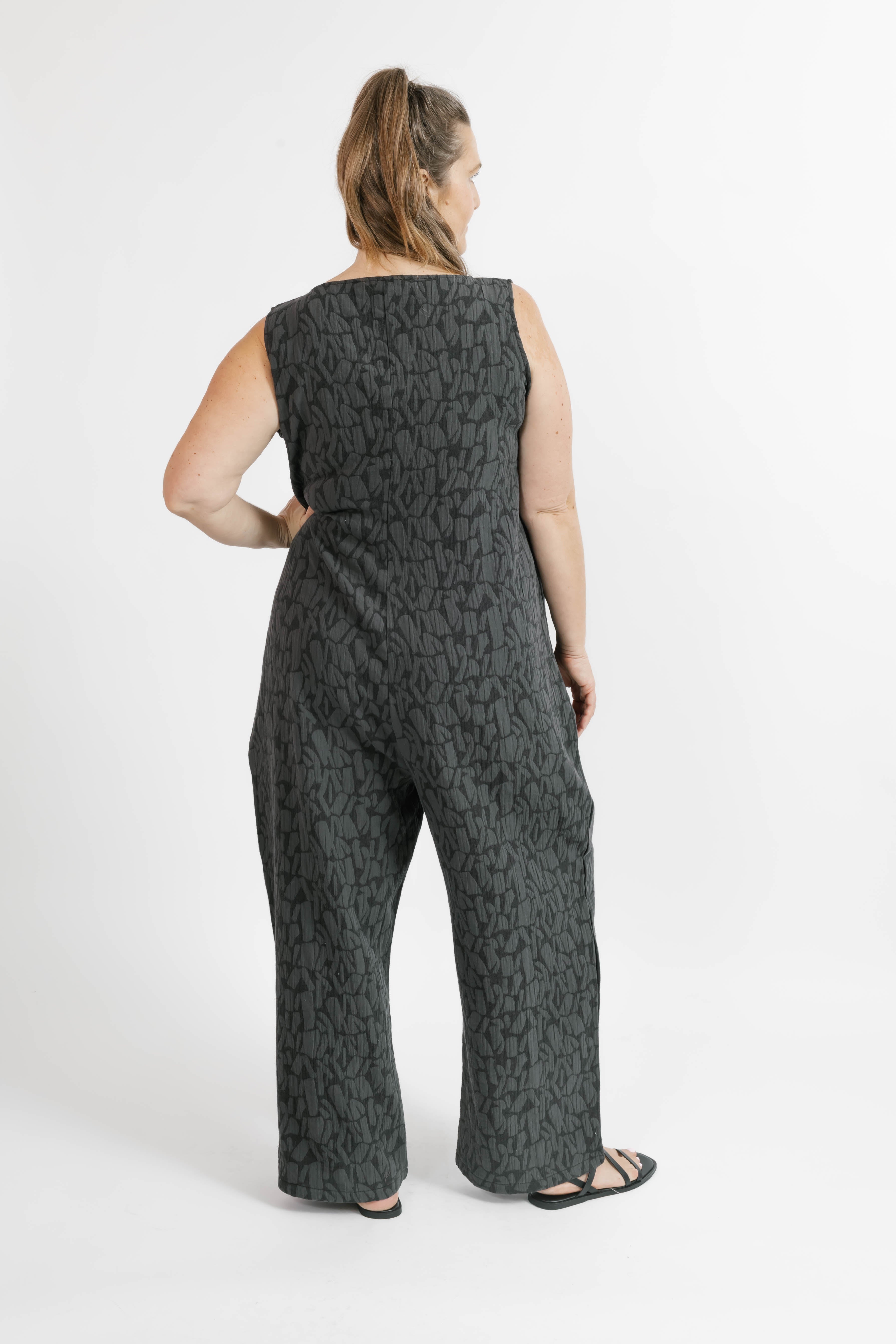 Wesley Romper in Stormy Gray