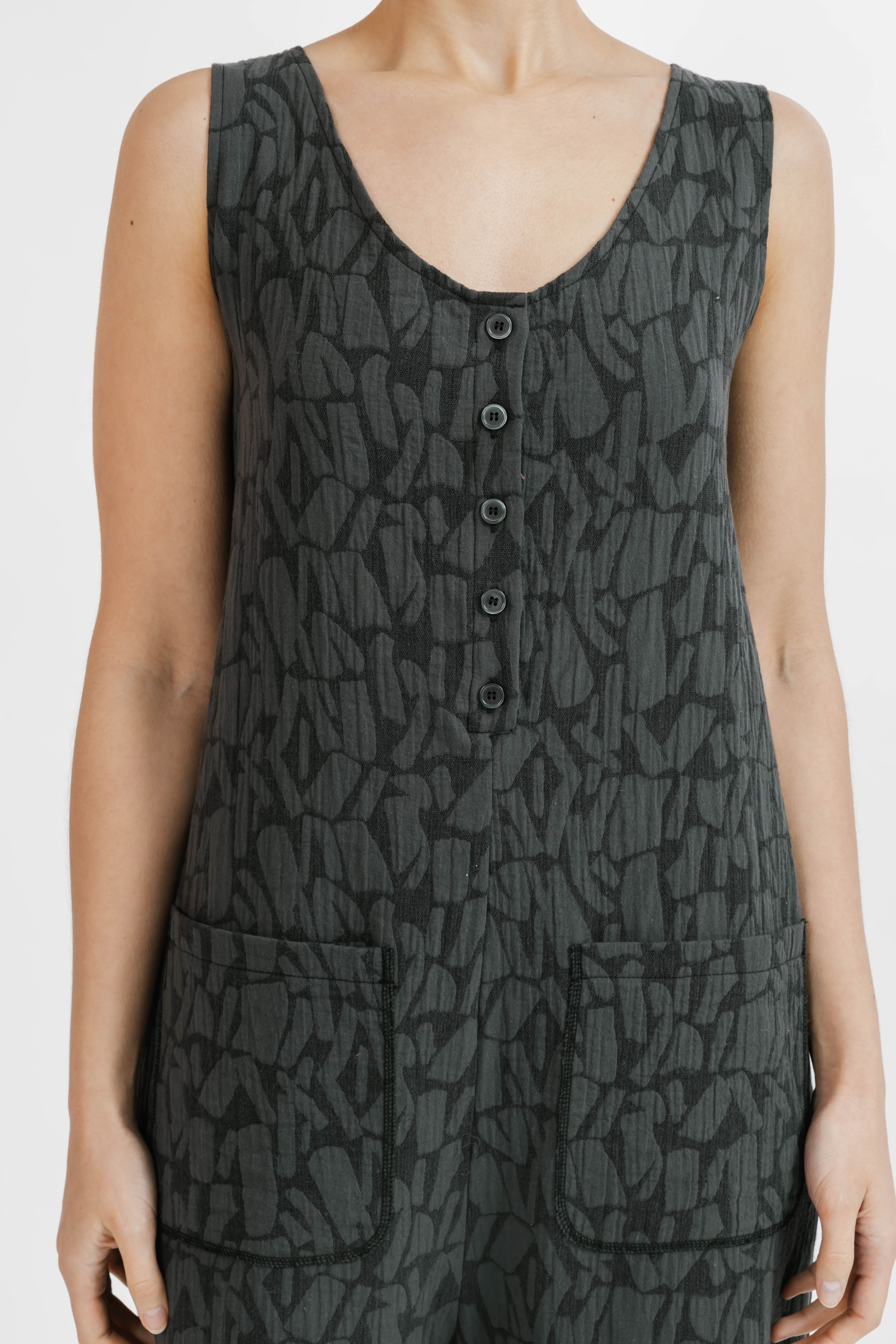 Wesley Romper in Stormy Gray