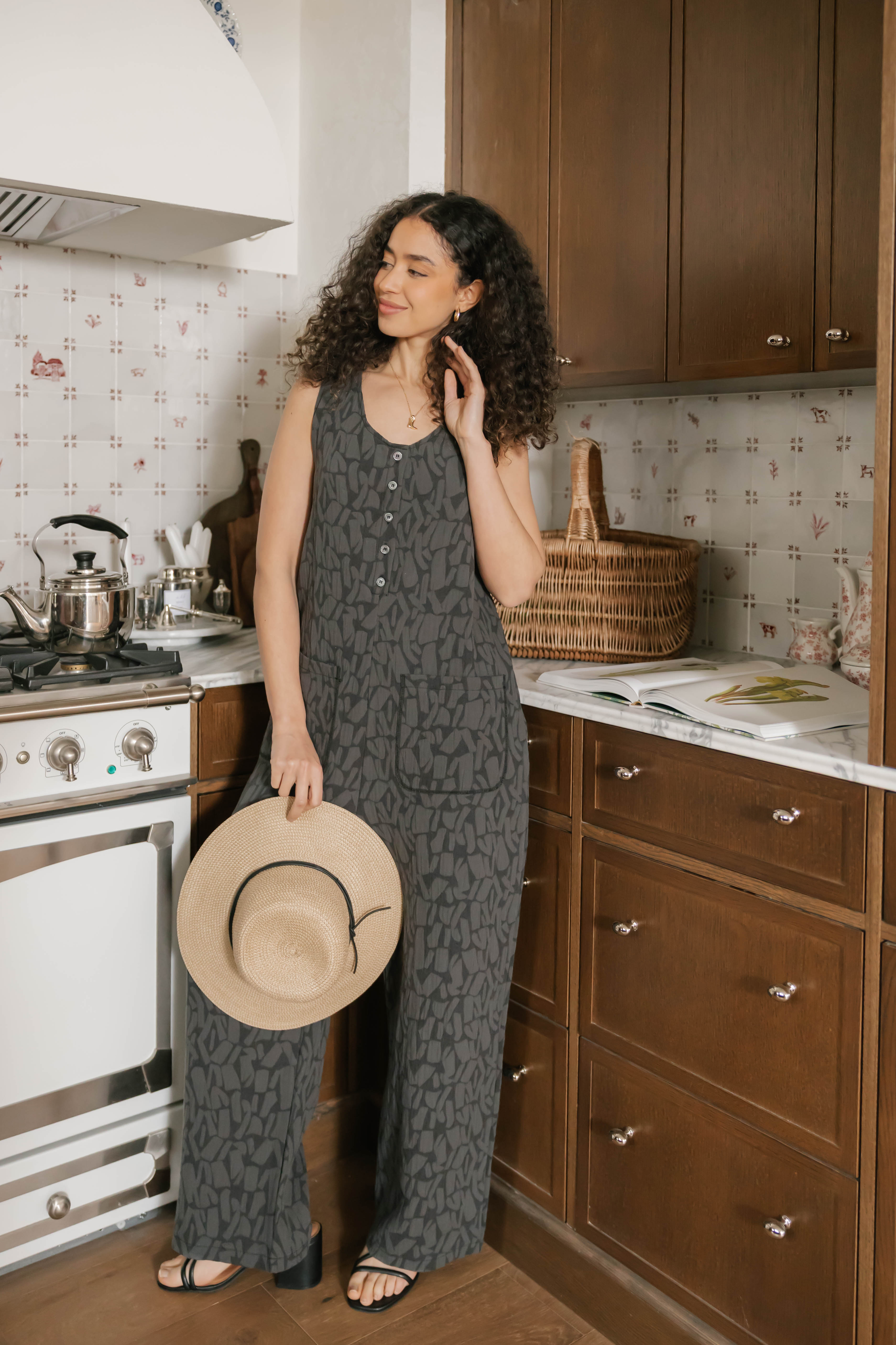 Wesley Romper in Stormy Gray