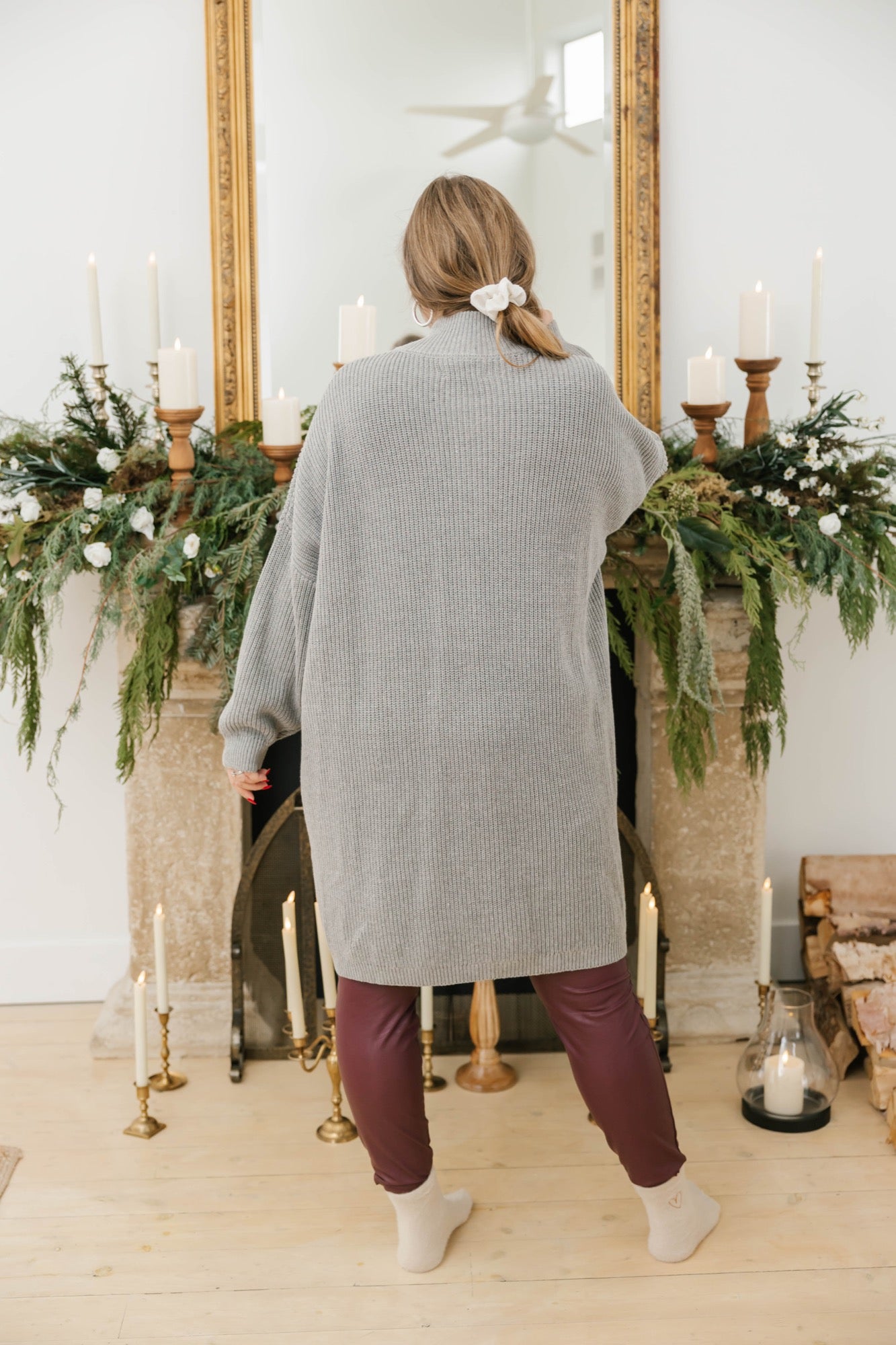 Whimsy Long Cardigan in Mid Heather Grey