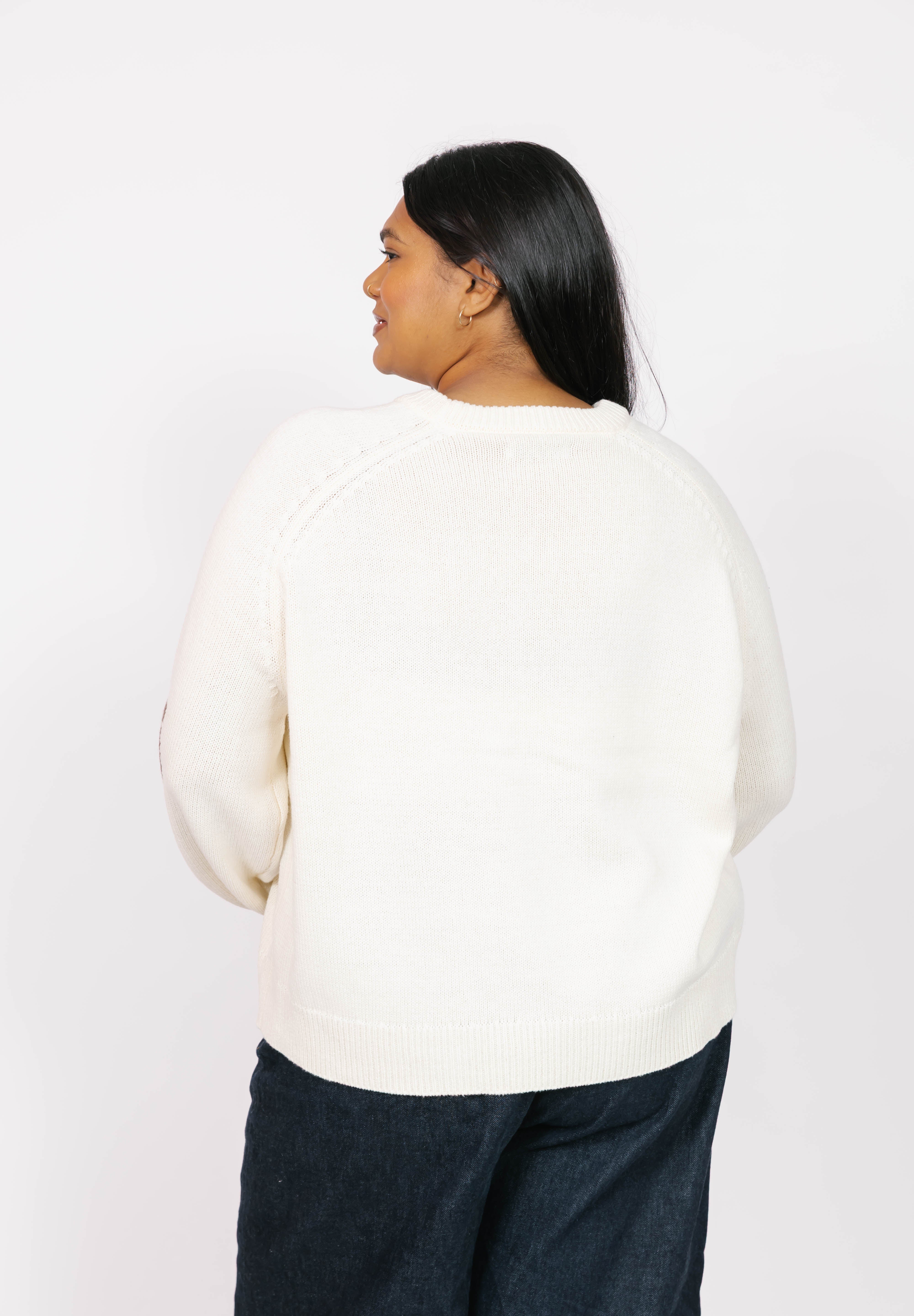 Yeehaw Sweater in Cream/Brown