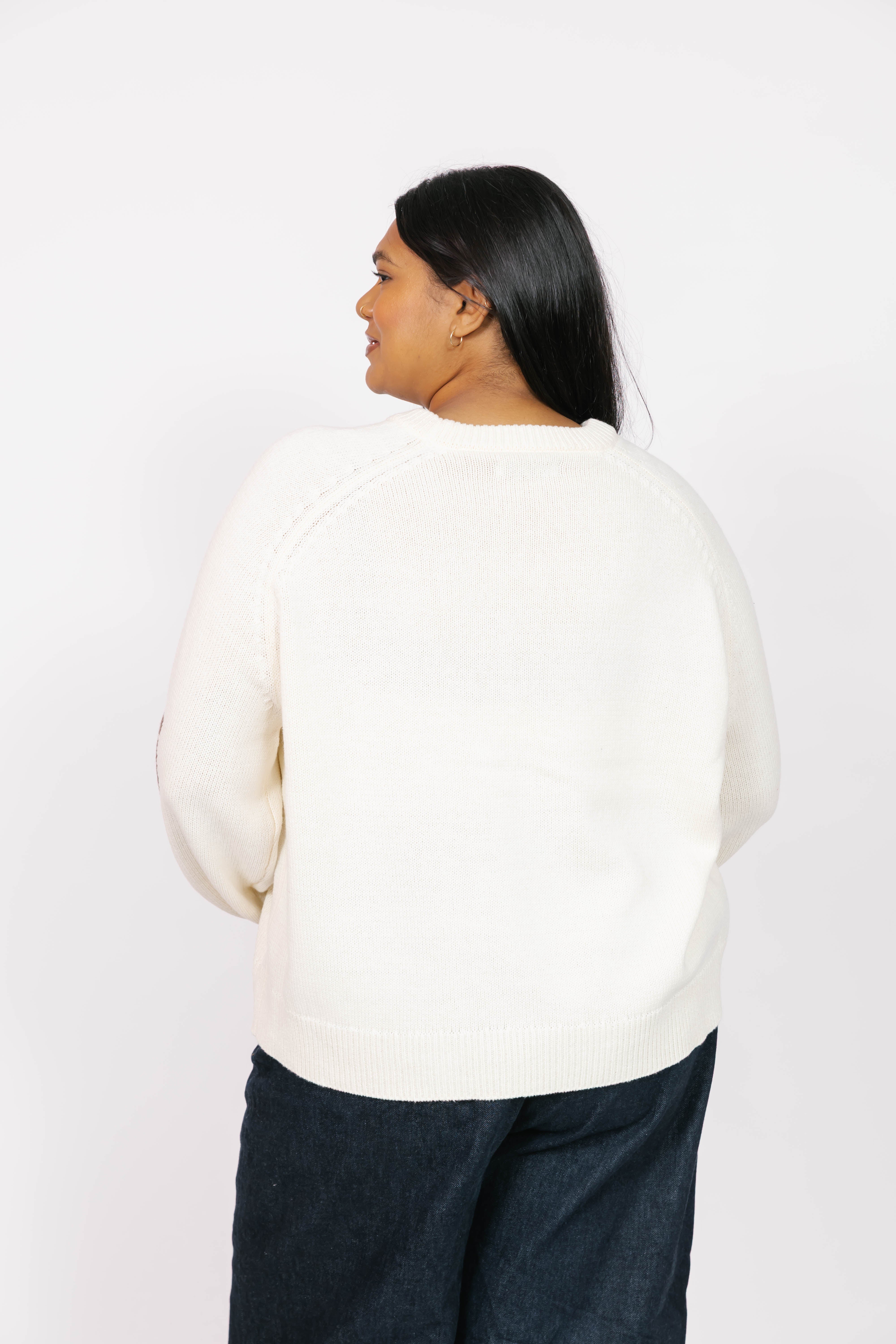 Yeehaw Sweater in Cream/Brown