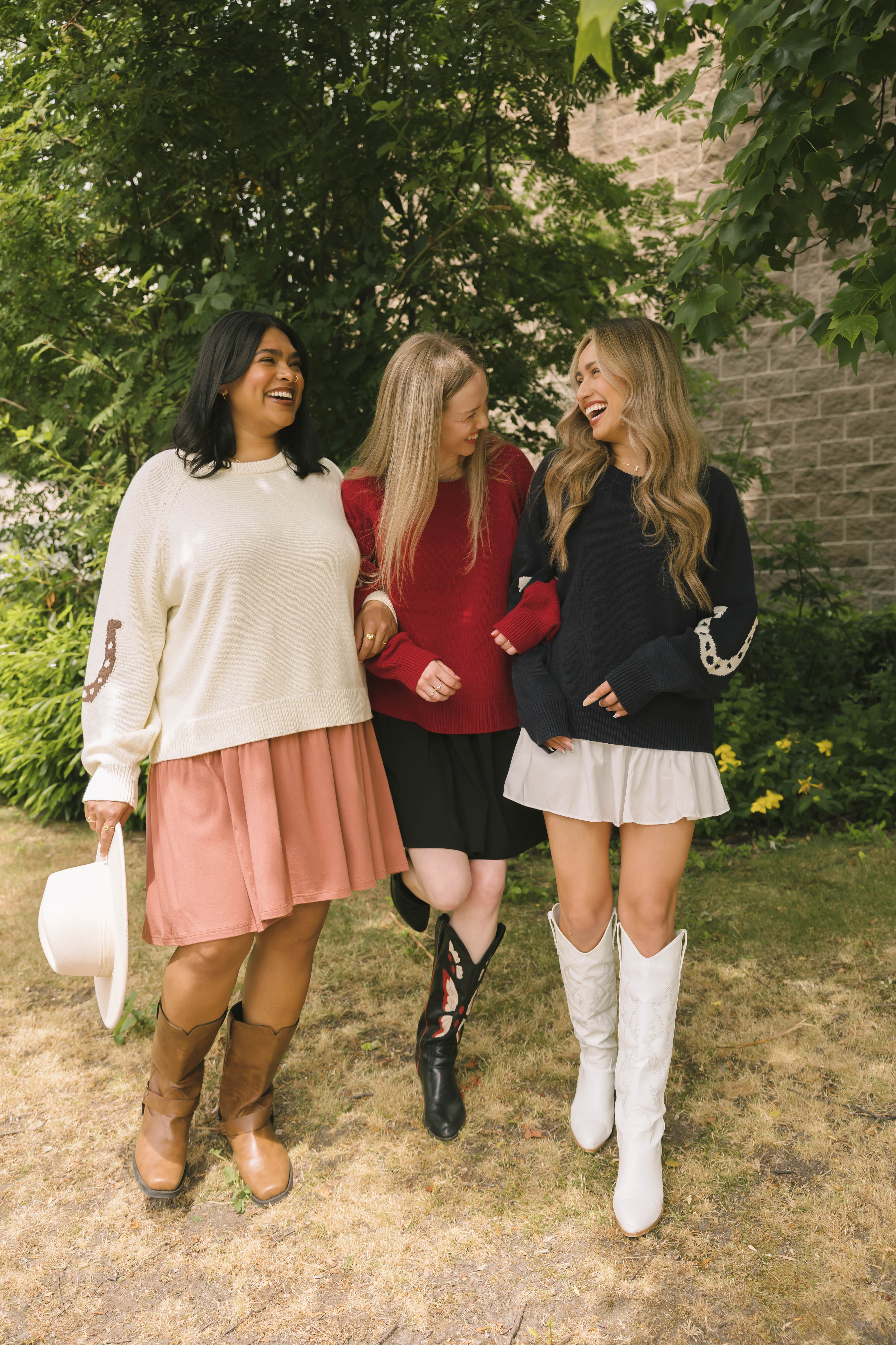 Yeehaw Sweater in Navy/Cream