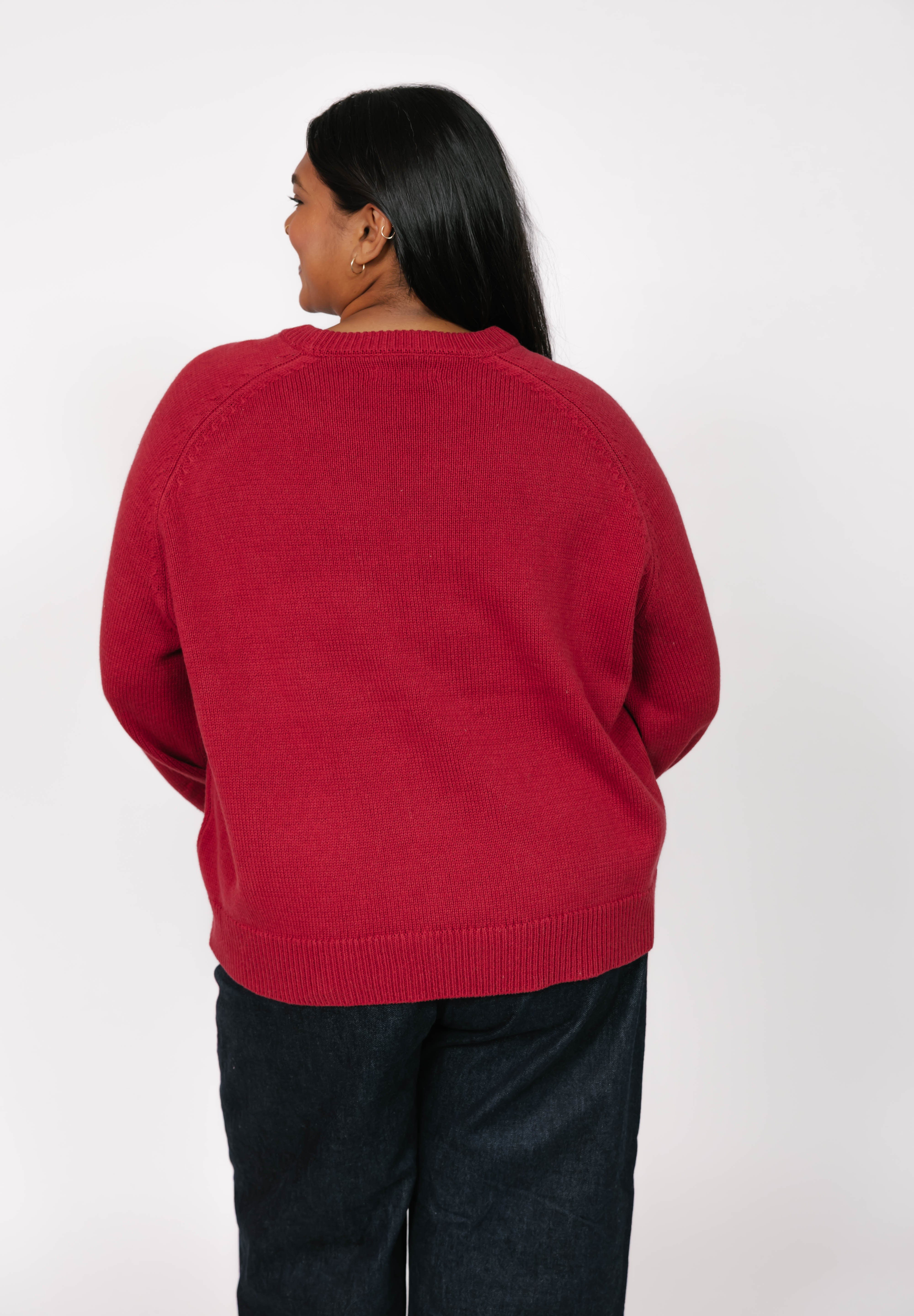 Yeehaw Sweater in Red/Cream