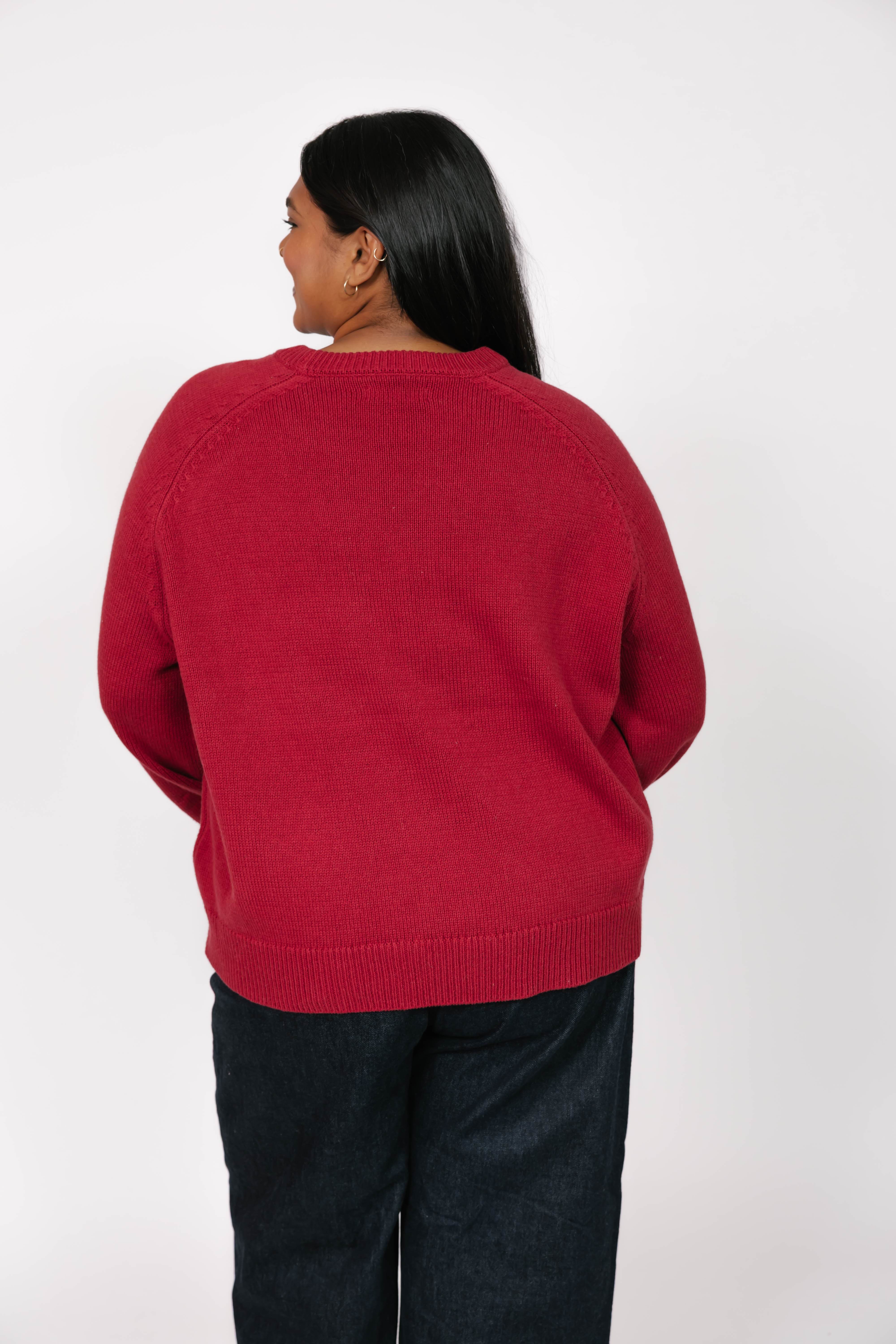 Yeehaw Sweater in Red/Cream