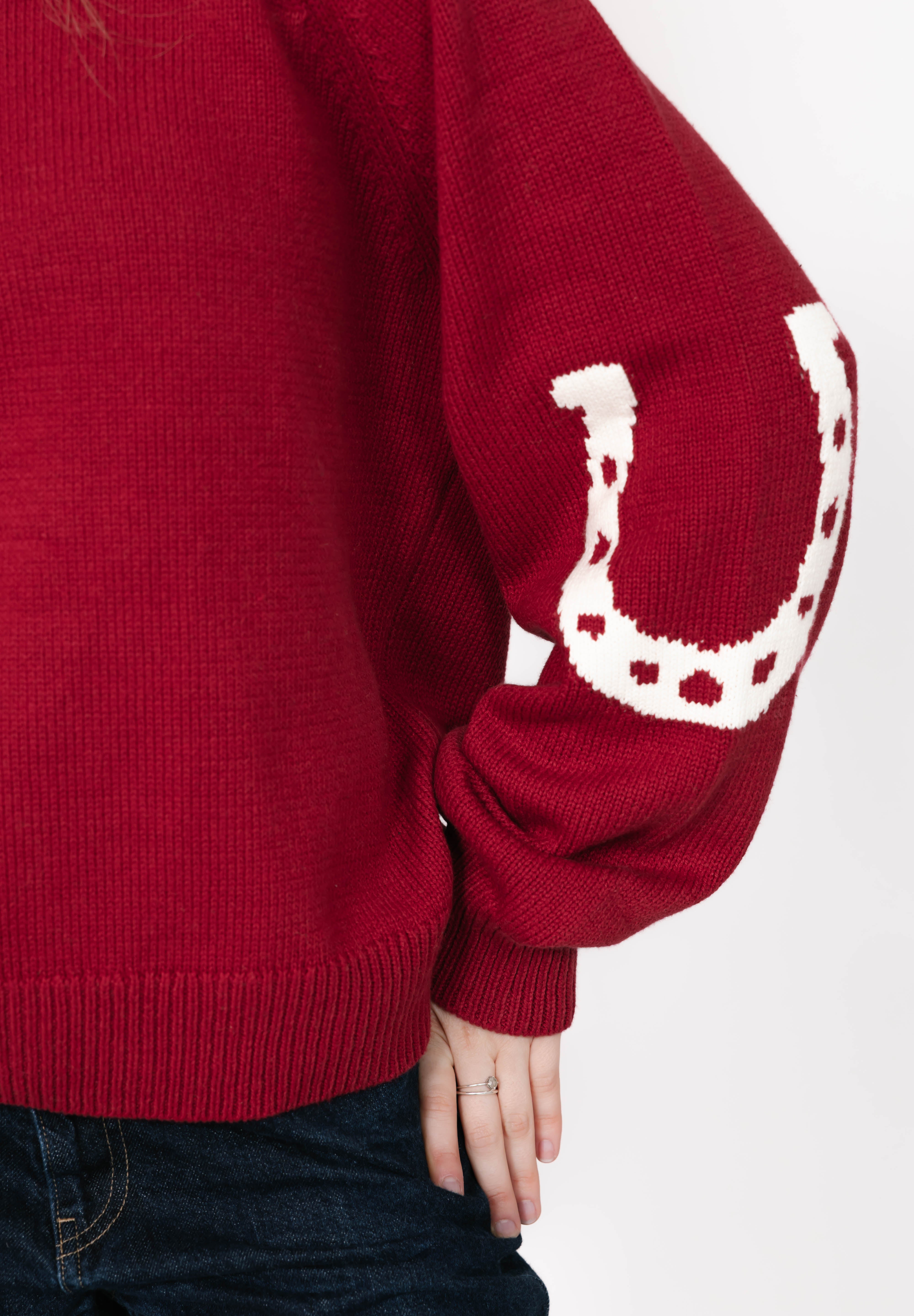 Yeehaw Sweater in Red/Cream