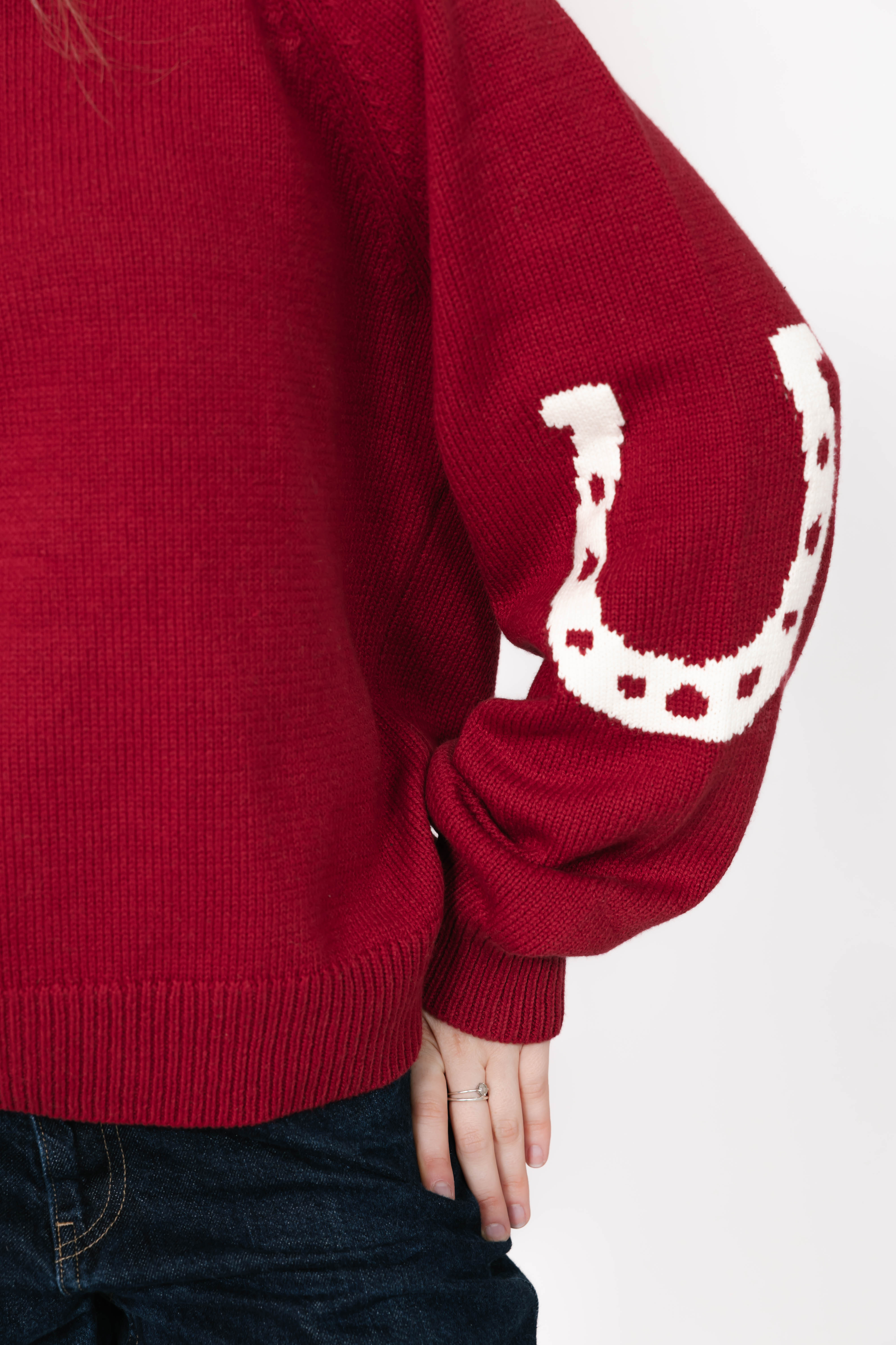 Yeehaw Sweater in Red/Cream