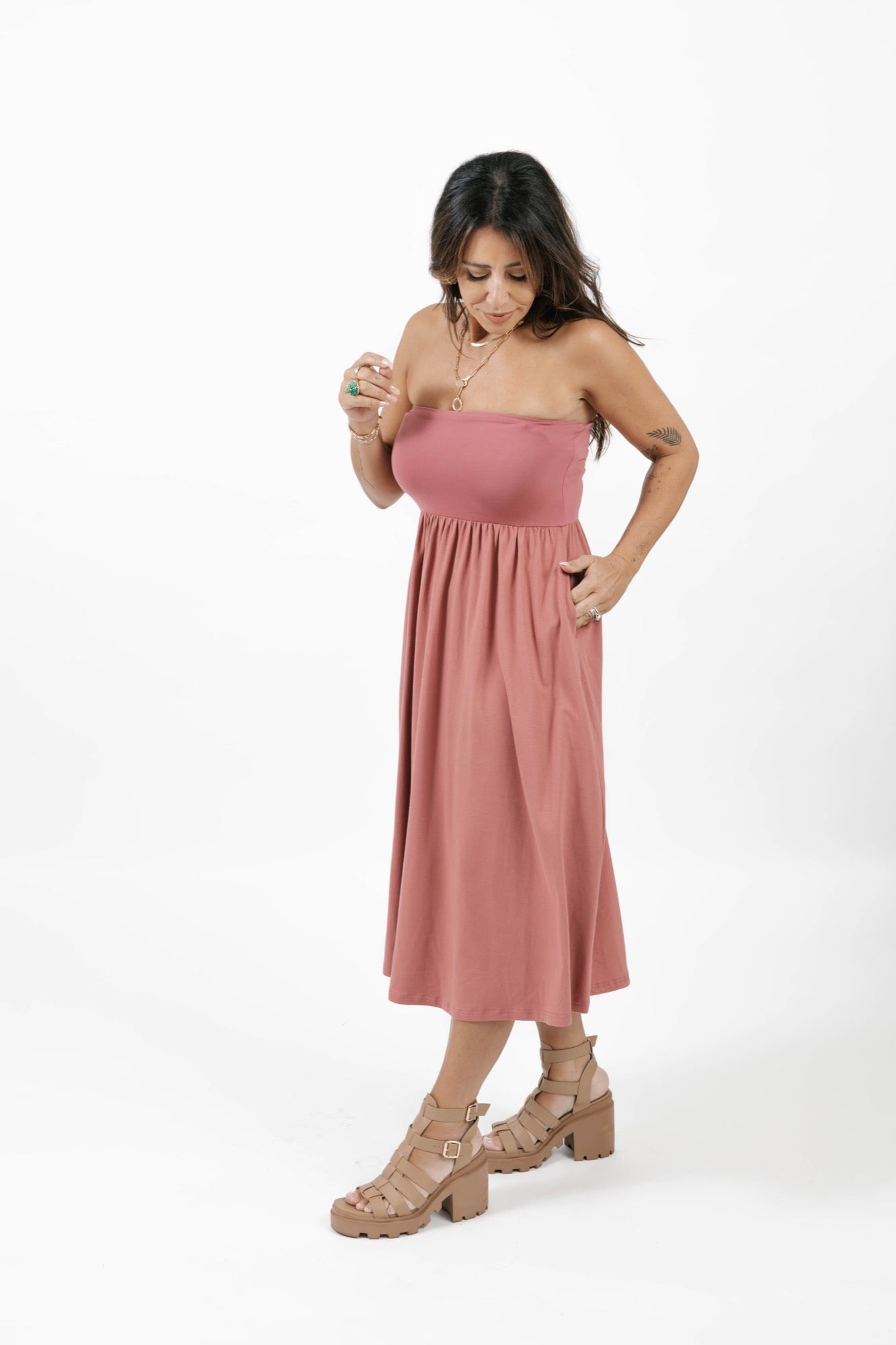 Ari 2-in-1 Dress + Skirt in Dusty Rose