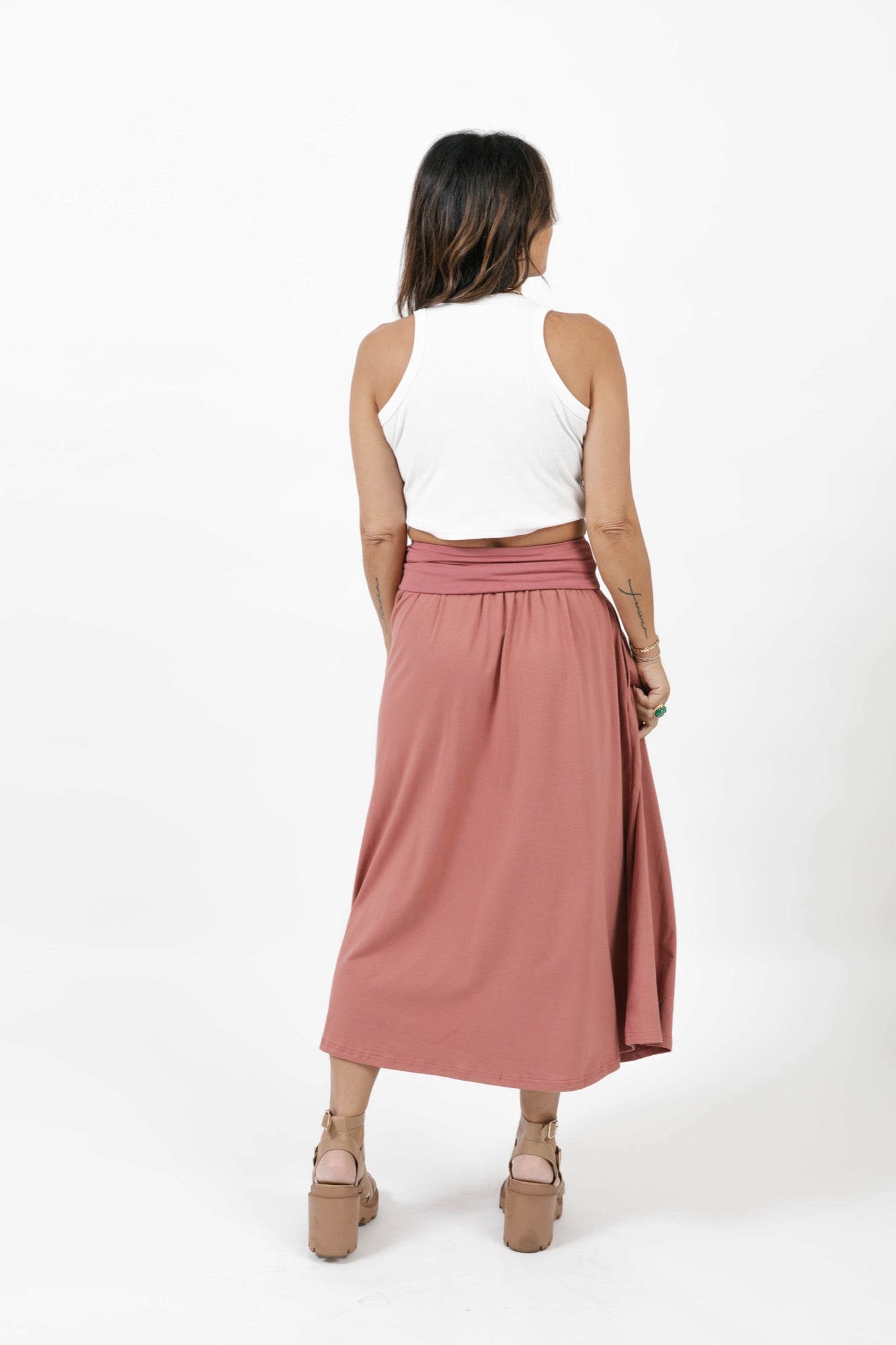 Ari 2-in-1 Dress + Skirt in Dusty Rose