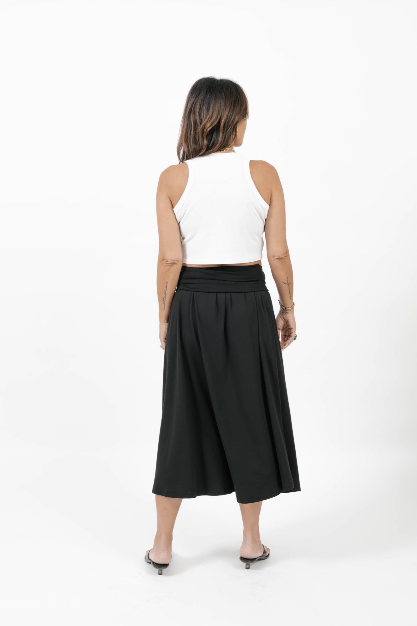 Ari 2-in-1 Dress + Skirt in Midnight Black
