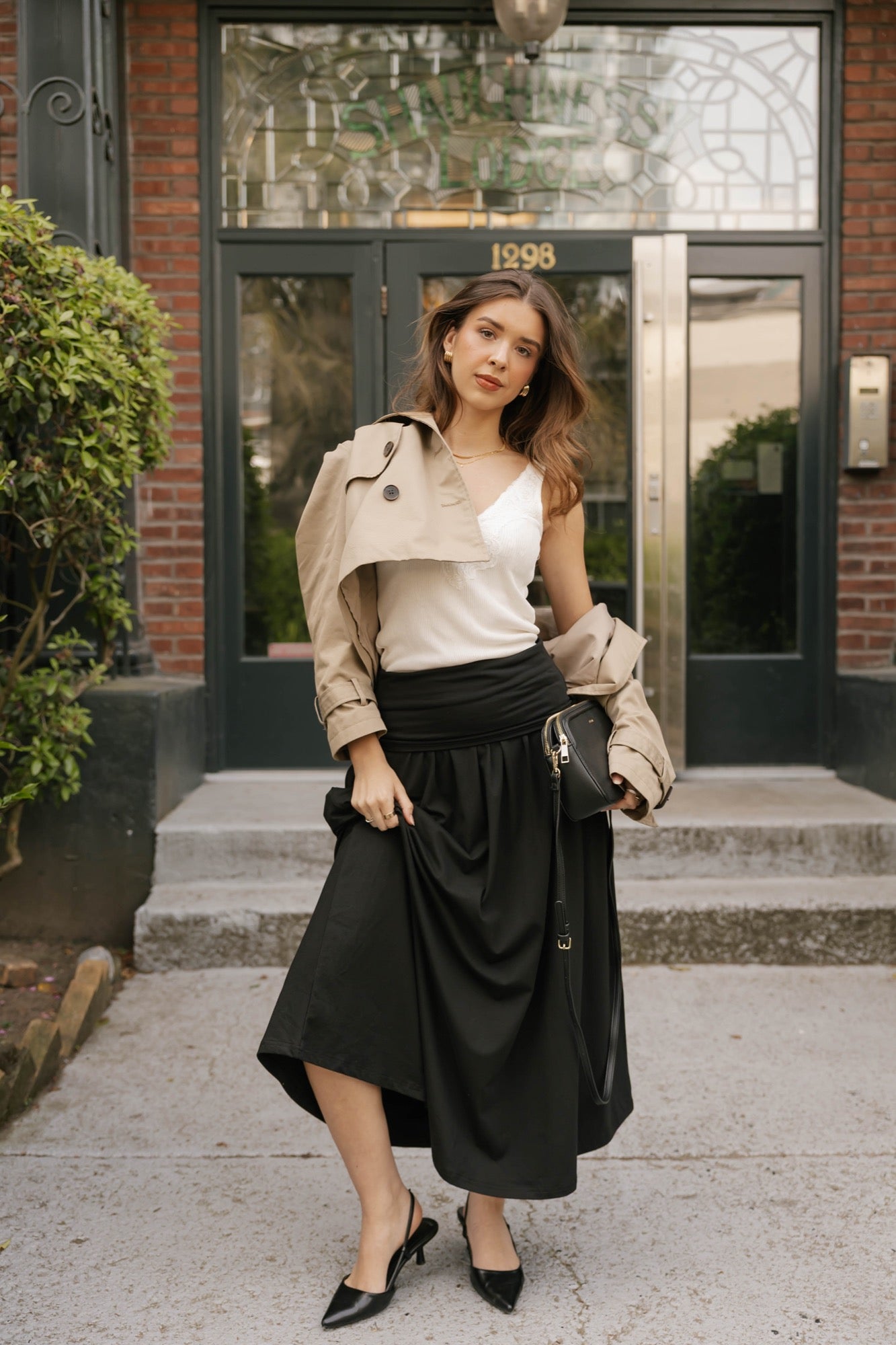 Ari 2-in-1 Dress + Skirt in Midnight Black