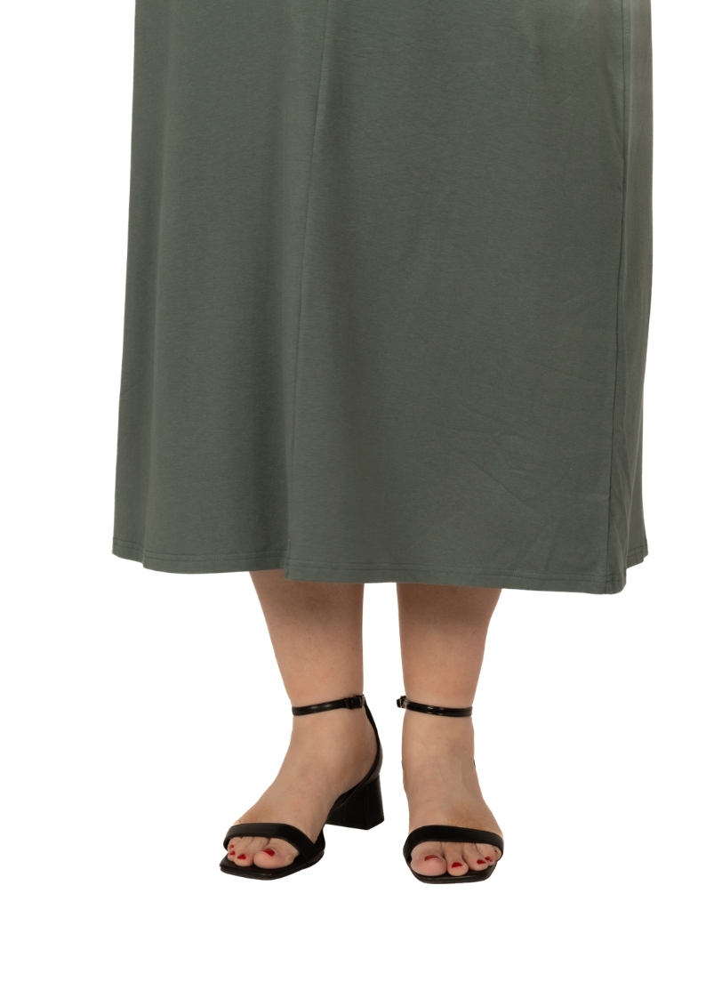 Jenna Midi Dress in Smoky Green