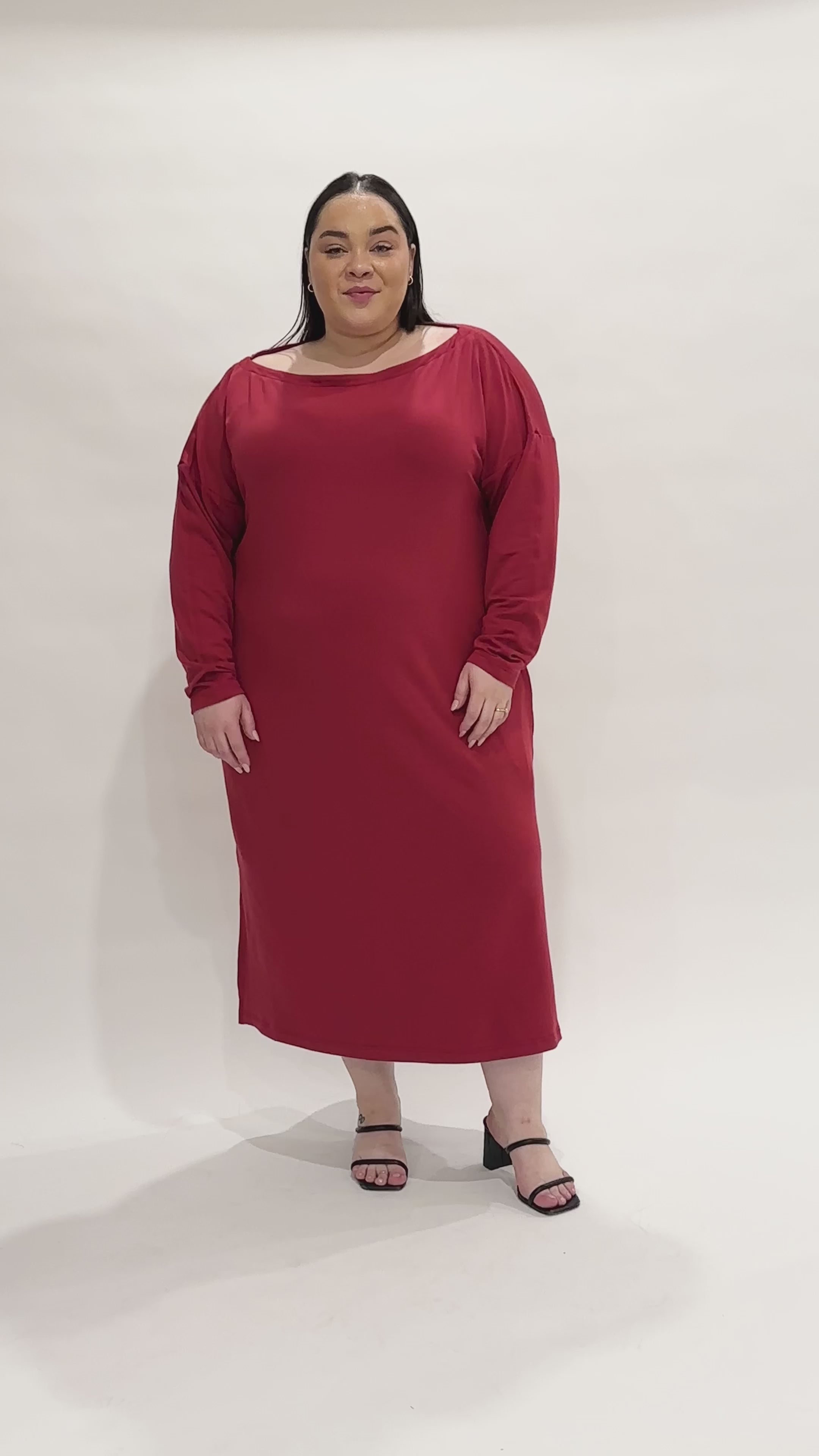All Day Midi Dress in Scarlet Red