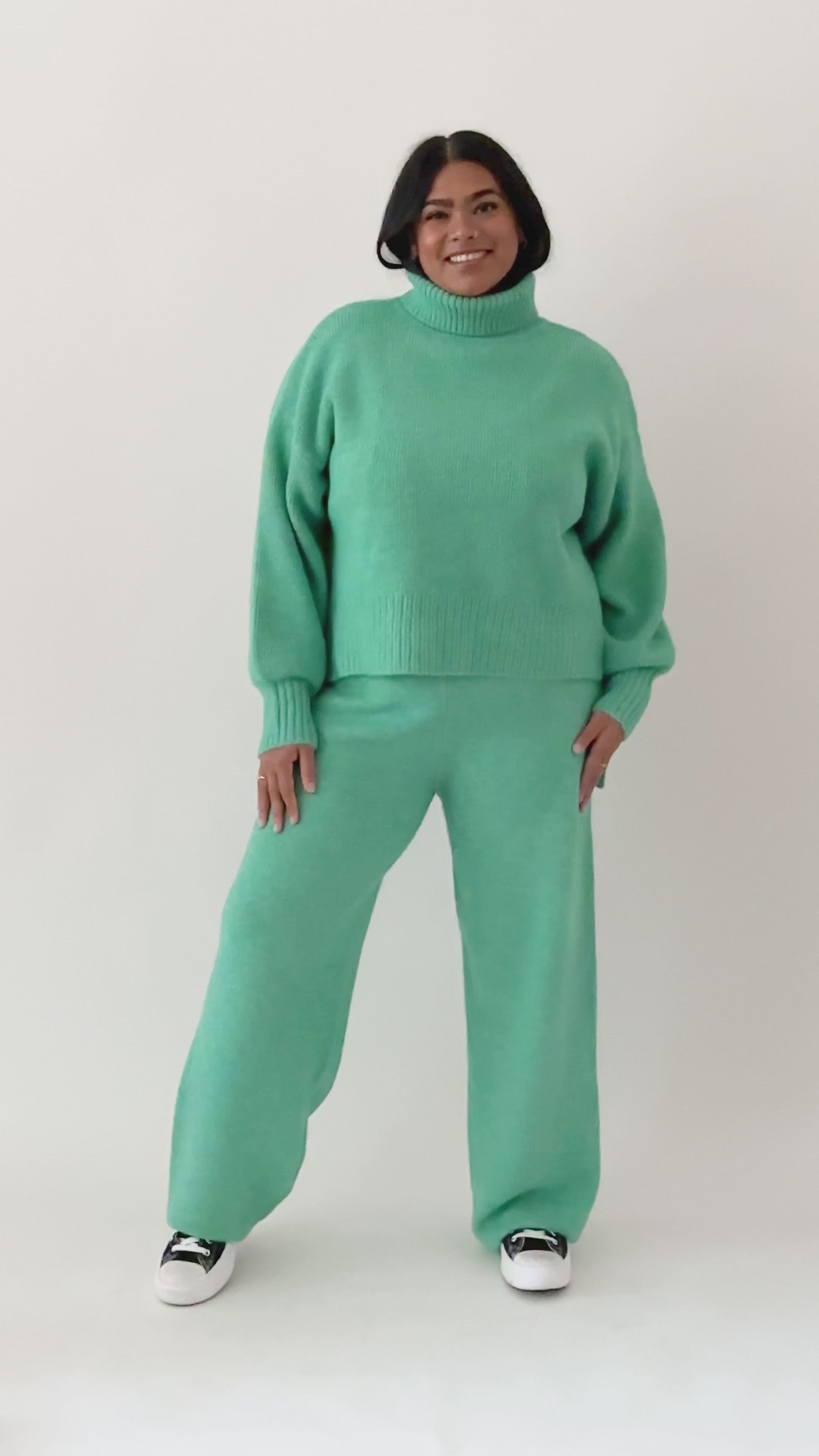 Smash + Tess Loren Wide Leg Pant in Emerald Green