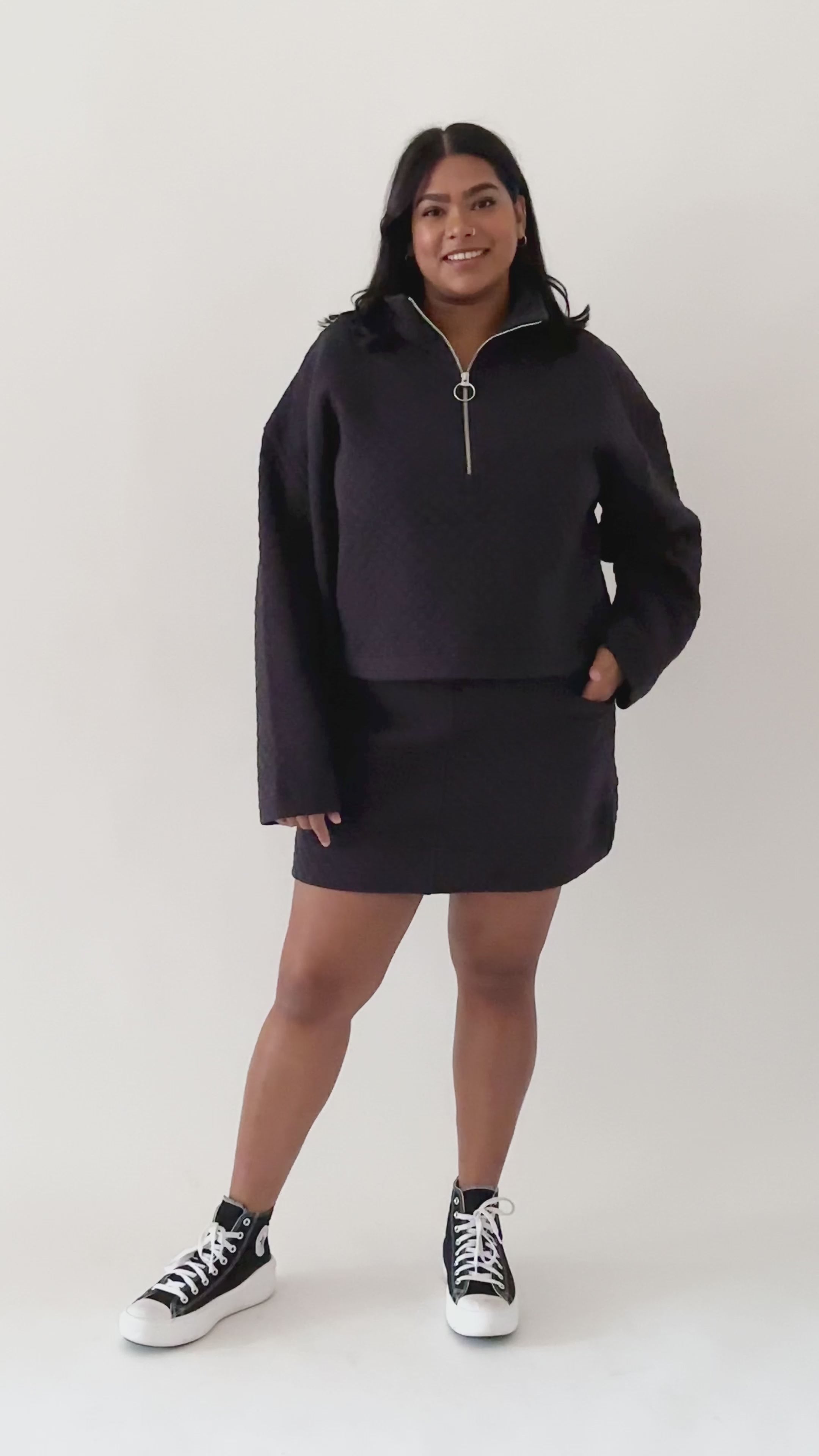 Smash + Tess Finley Mini Skirt in Midnight Black