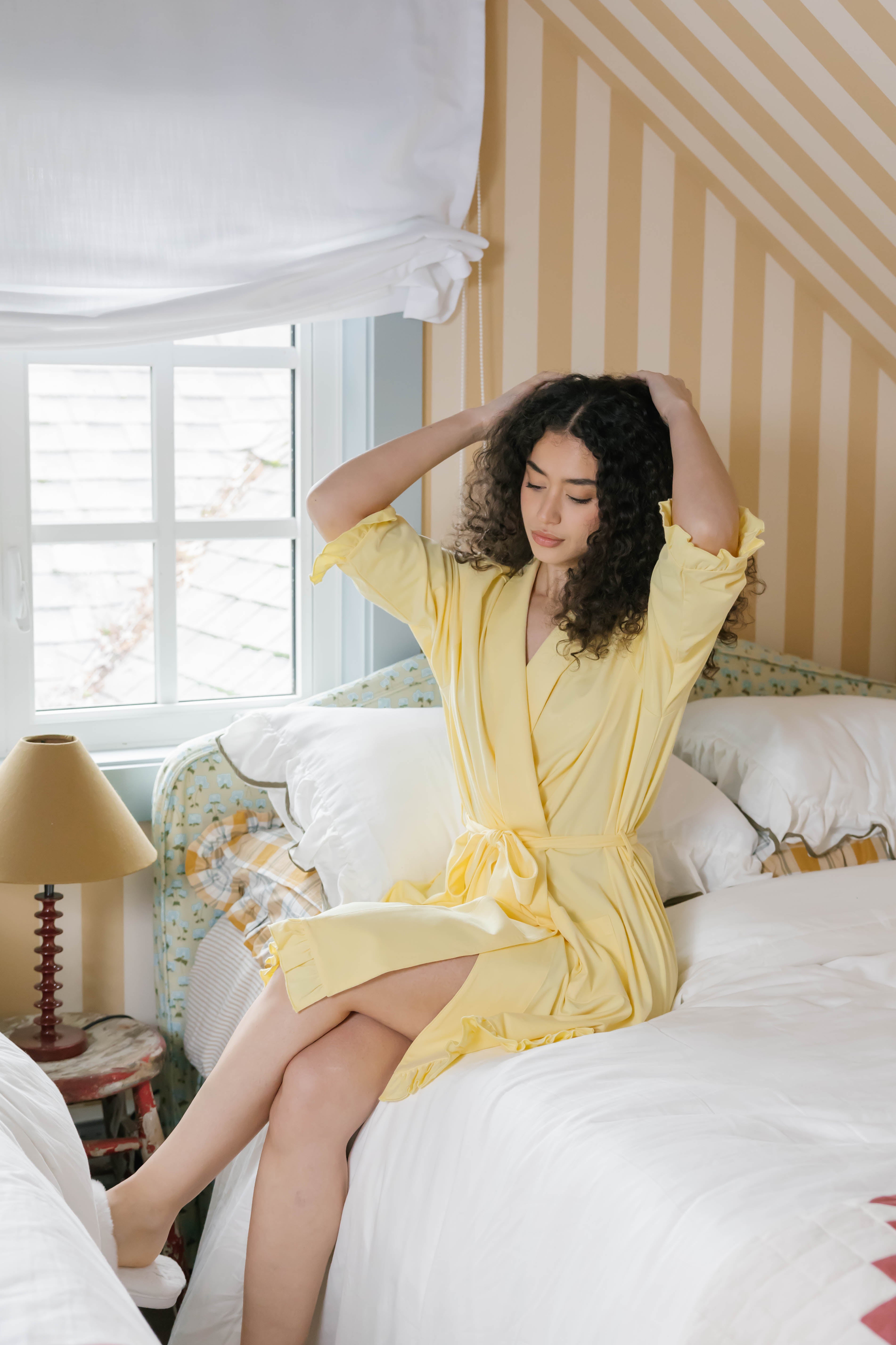 Ruffle Robe in Lemon Meringue – Smash + Tess