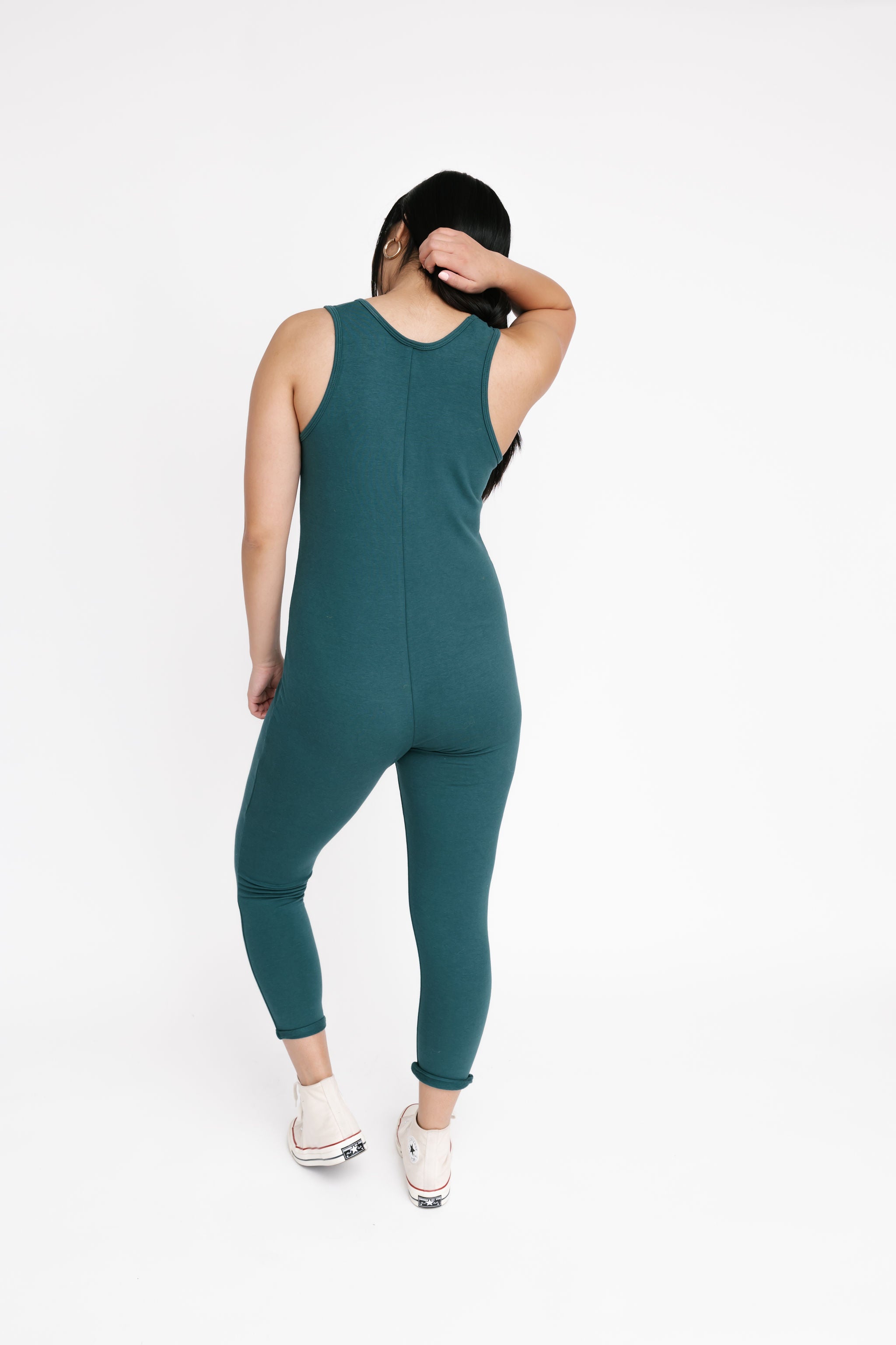 Saturday Romper (Terry) in Forest Green