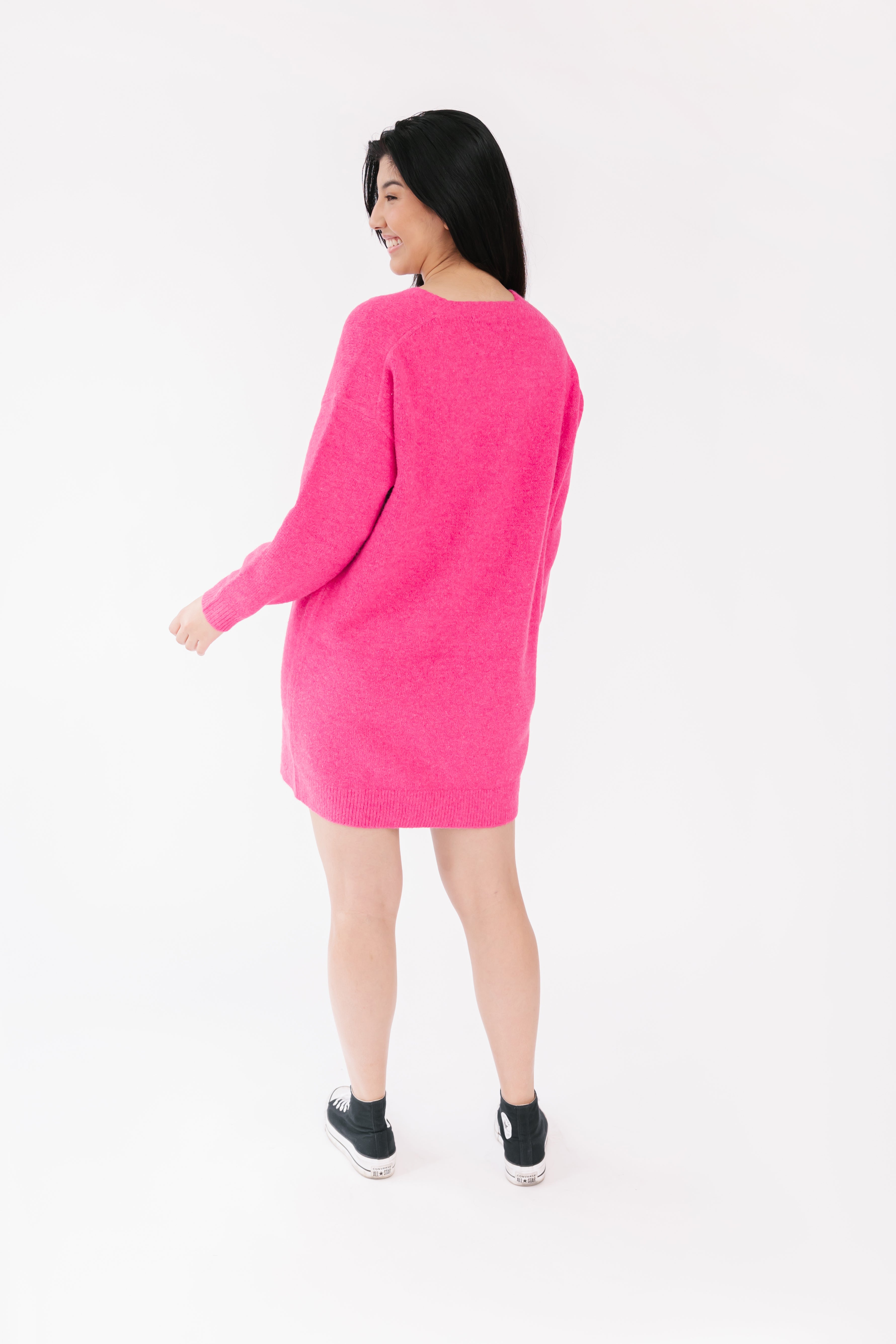 Jillian Harris and Smash + Tess Sweater Weather Mini Dress in Cranberry