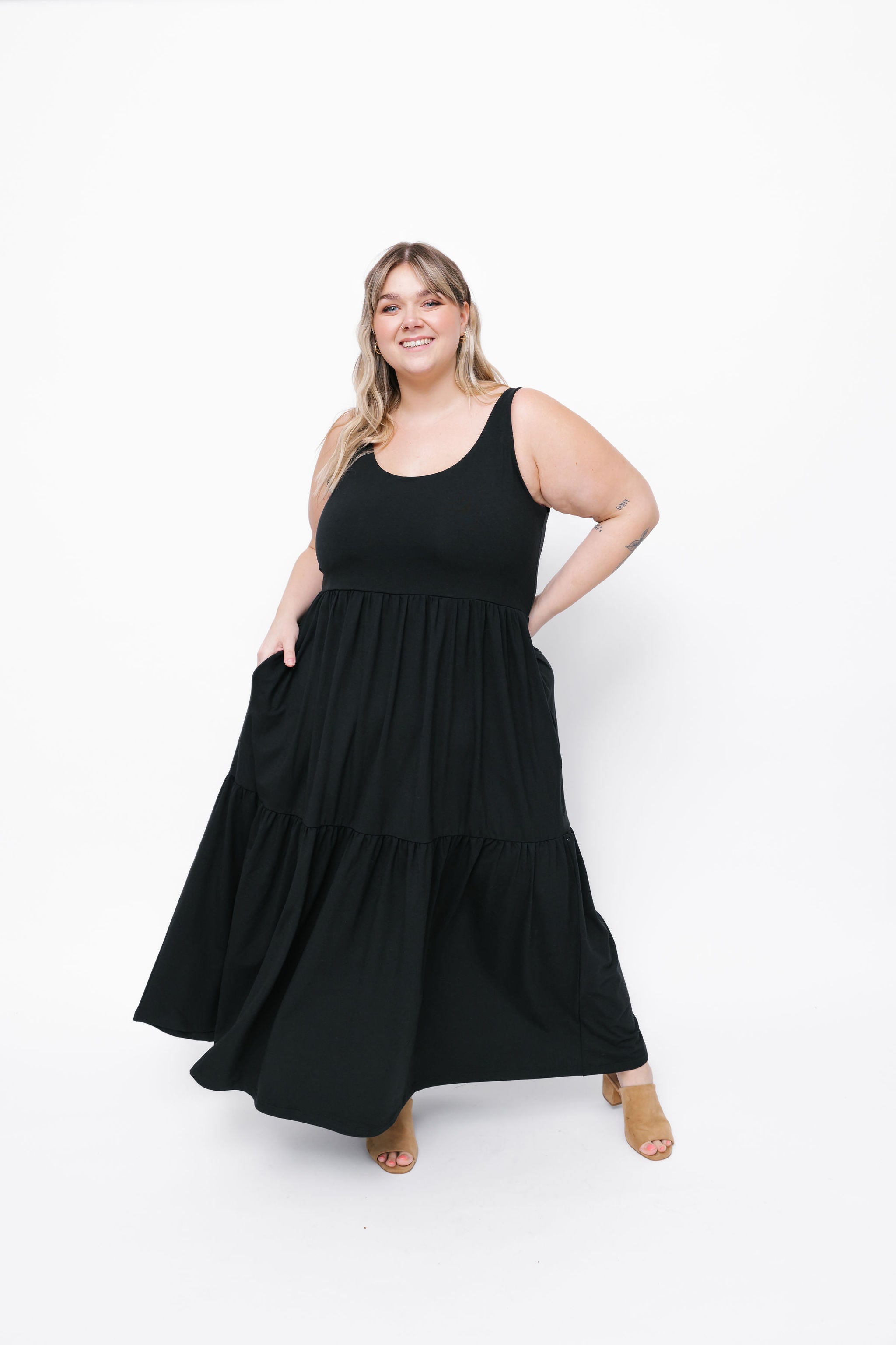 Lake Maxi Dress in Midnight Black