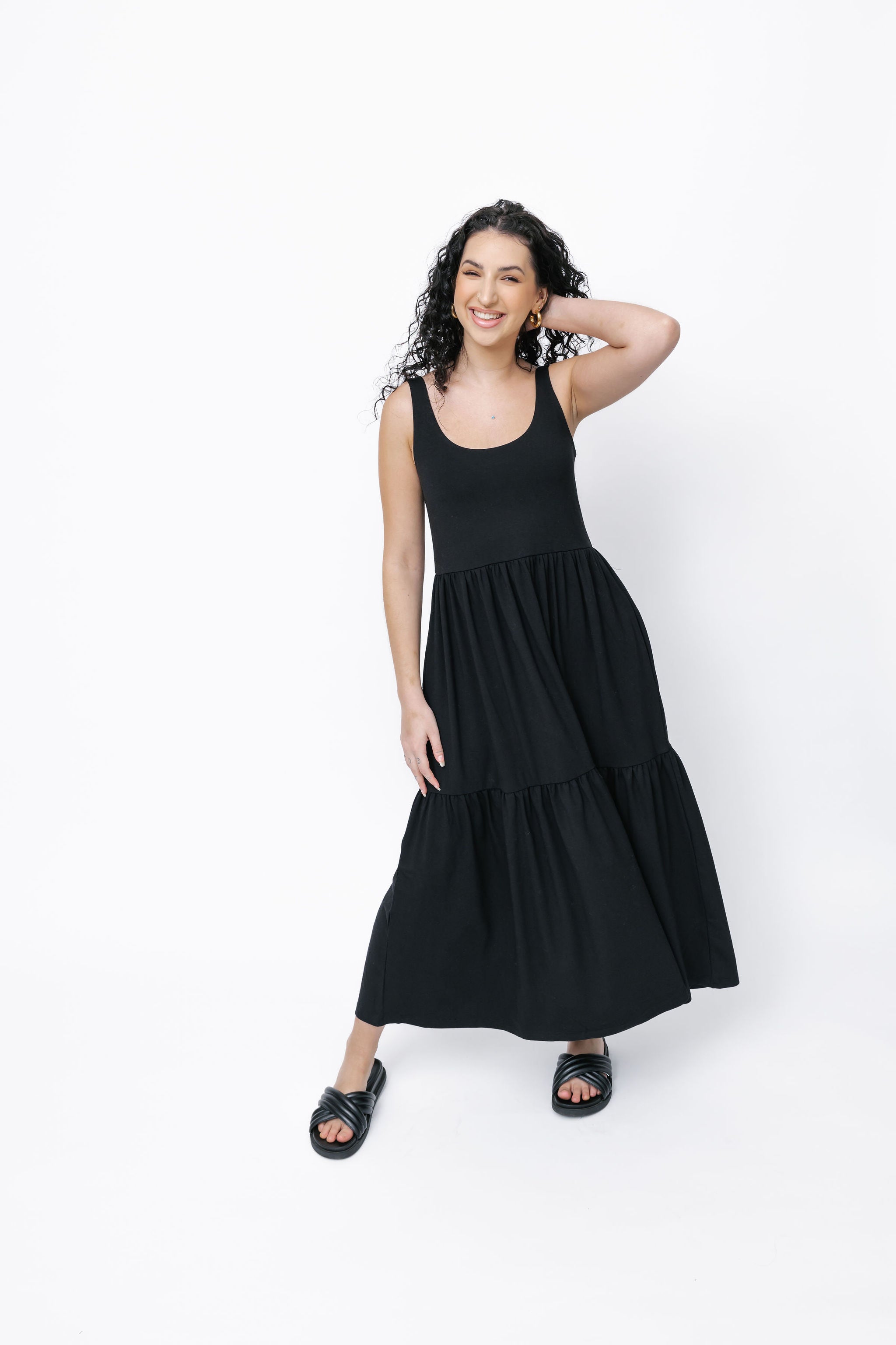 Lake Maxi Dress in Midnight Black